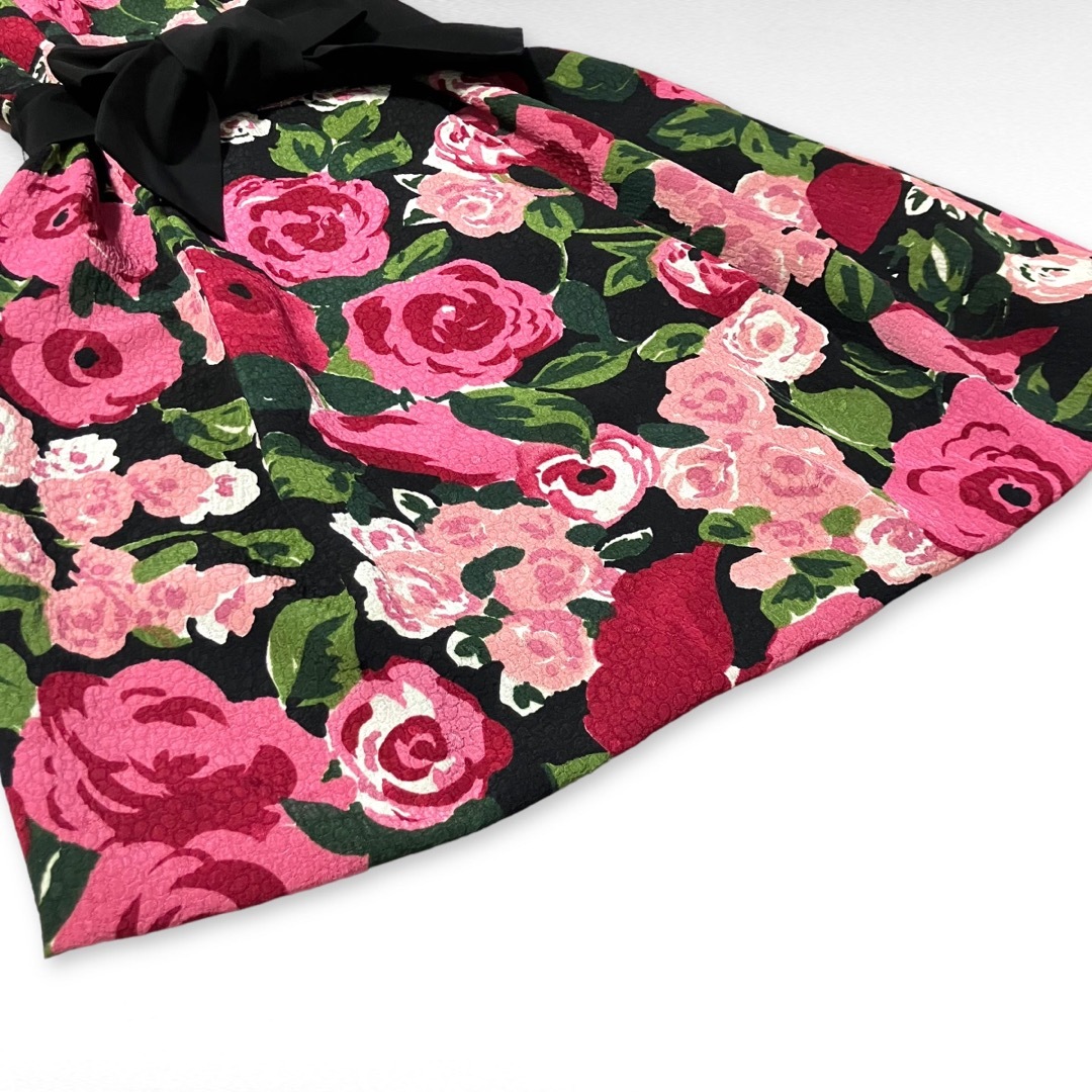 M'S GRACY - 未使用級✨エムズグレイシー 薔薇柄 ワンピース バルーン