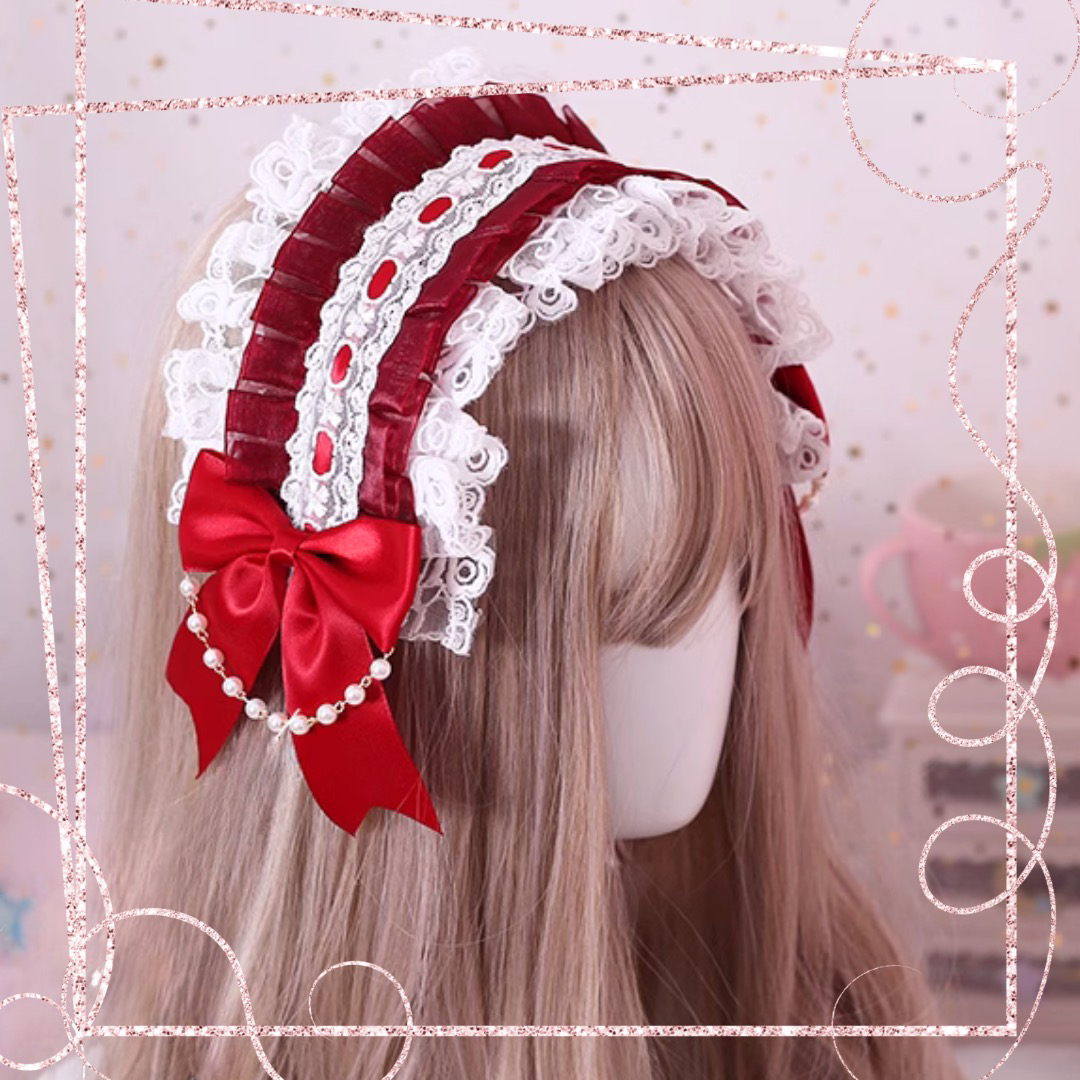 新品】ヘッドドレス ゴスロリ レッド 赤の通販 by Marikasun｜ラクマ