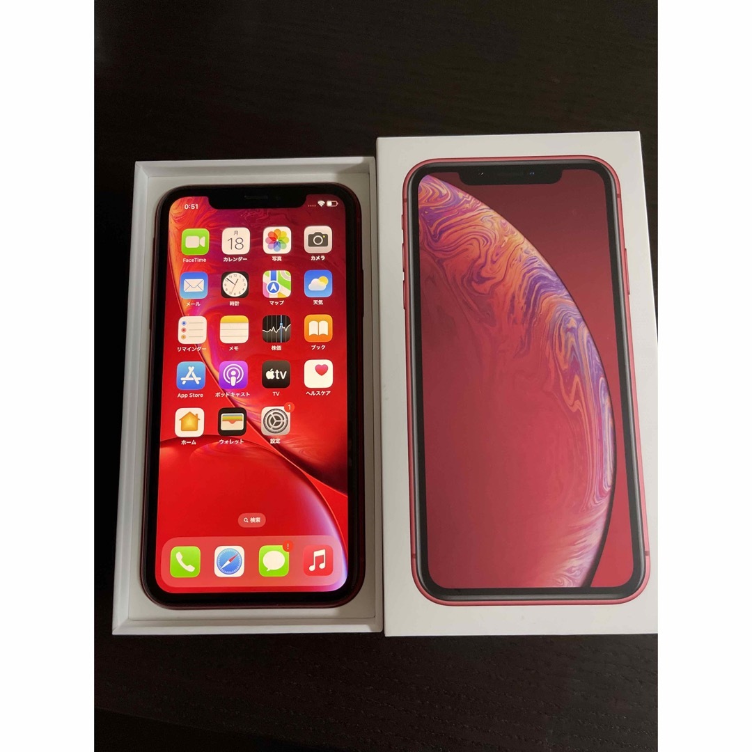 iPhone XR レッド バッテリー79% Apple iPhone XR 128GB 赤バッテリー