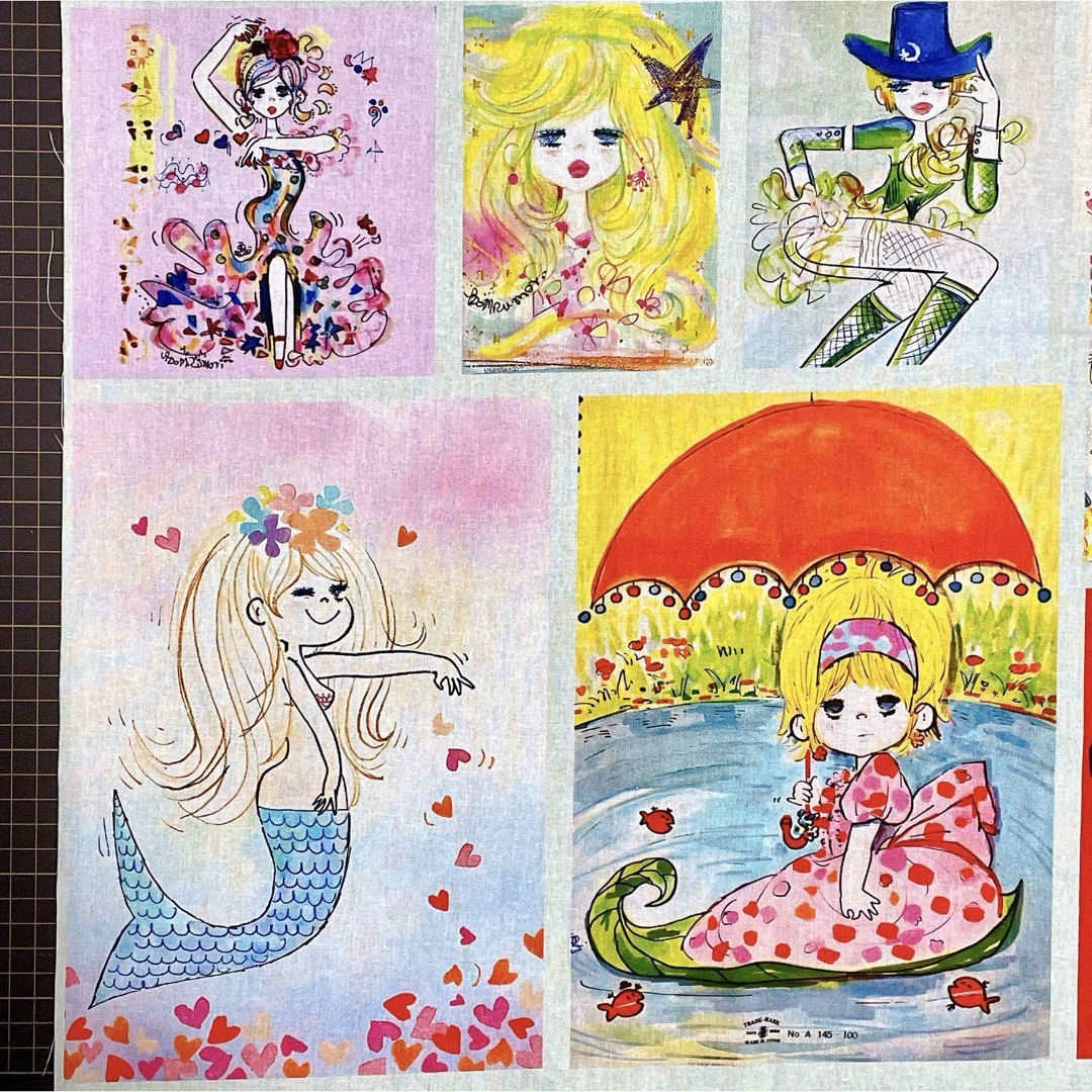 水森亜土 可愛い女の子 パネル生地の通販 by ユズリ's shop｜ラクマ