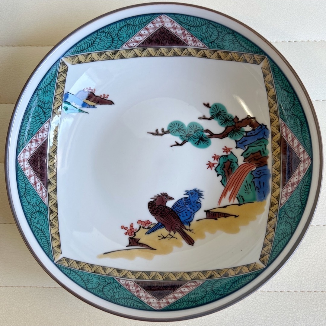 九谷青窯 - 九谷焼 角福 古九谷花鳥 盛鉢 色絵 深皿 中鉢 盛皿 煮物鉢