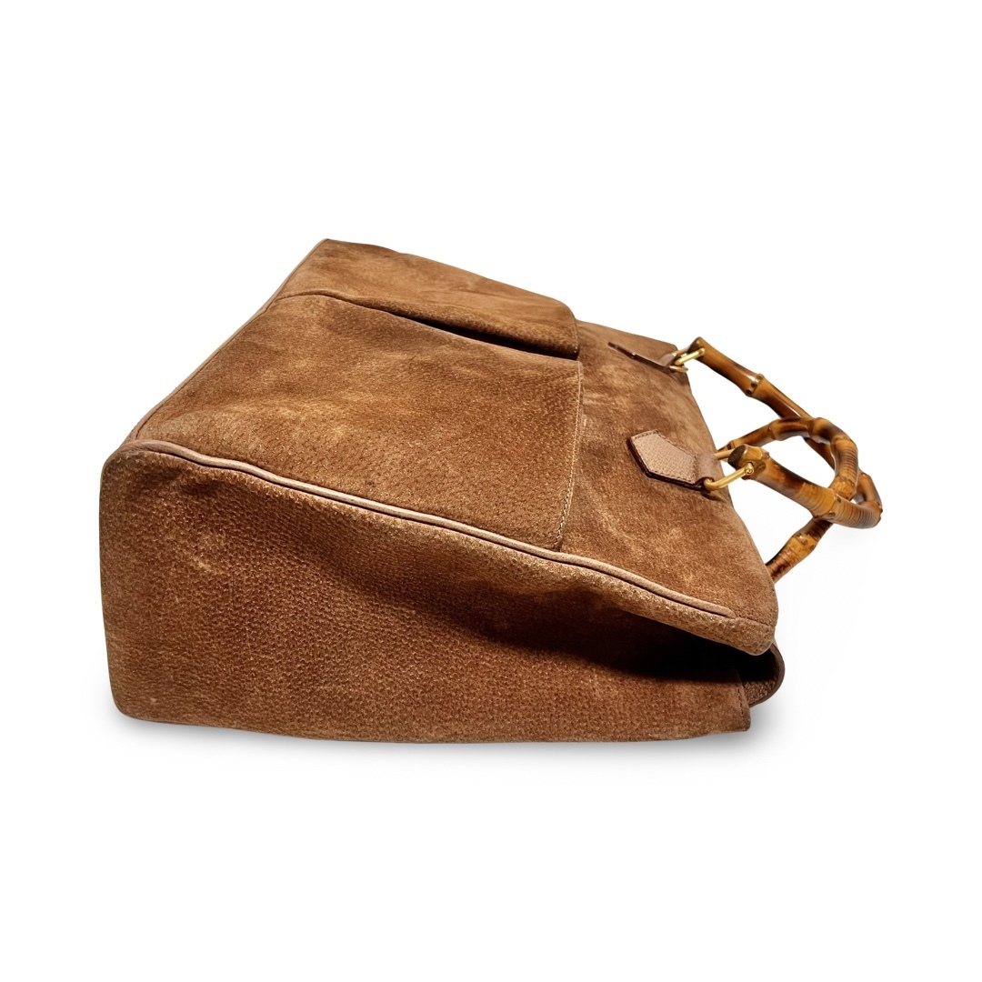 GUCCI - GUCCI オールドグッチ バンブー スエード ハンドバッグ トート