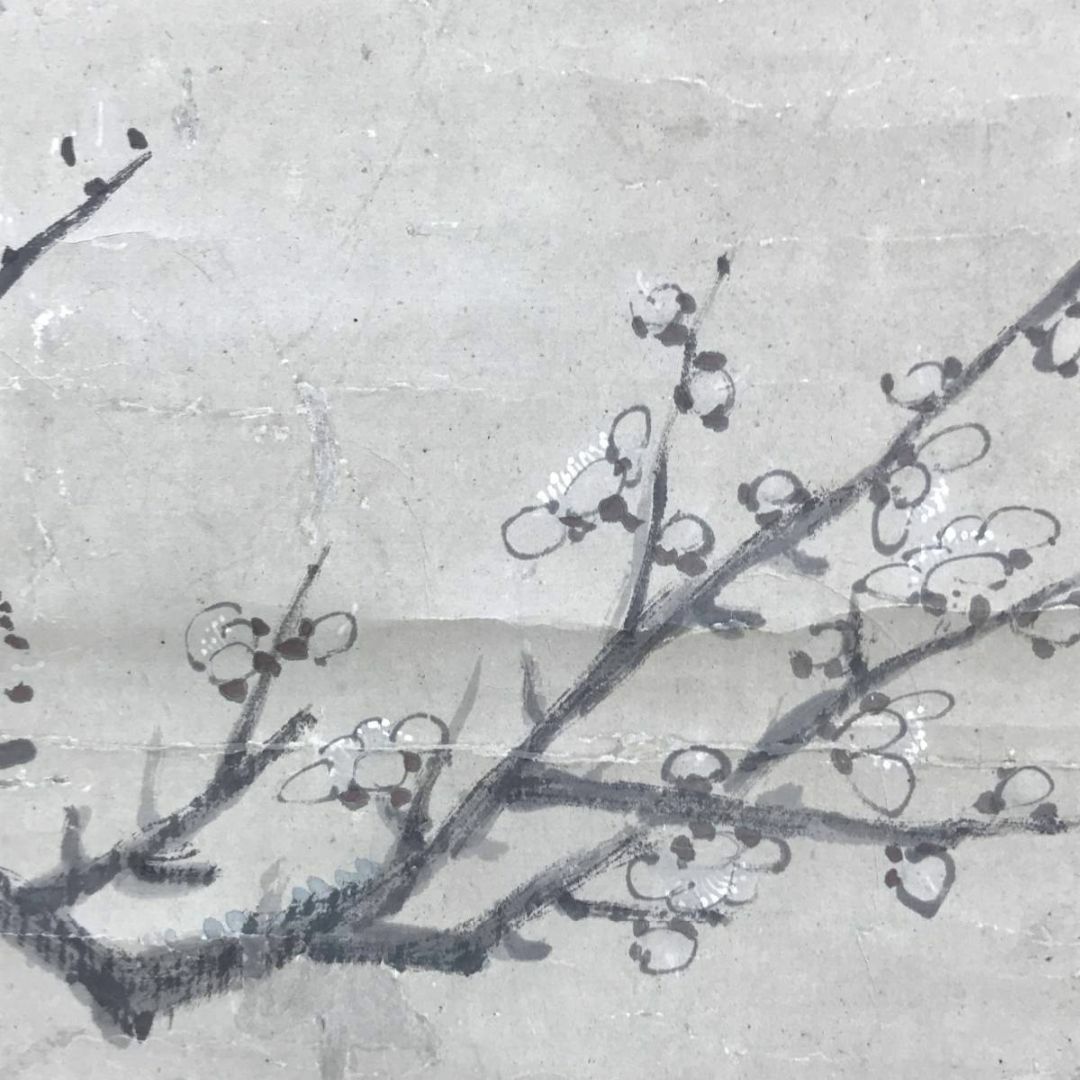 模写/田能村竹田/淡彩梅花之図/花図/梅図/掛軸☆宝船☆AE-43の通販 by