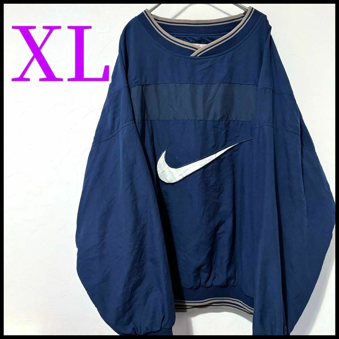 NIKE - 【希少】NIKE 90s ナイロン プルオーバー 銀タグ ビックロゴ
