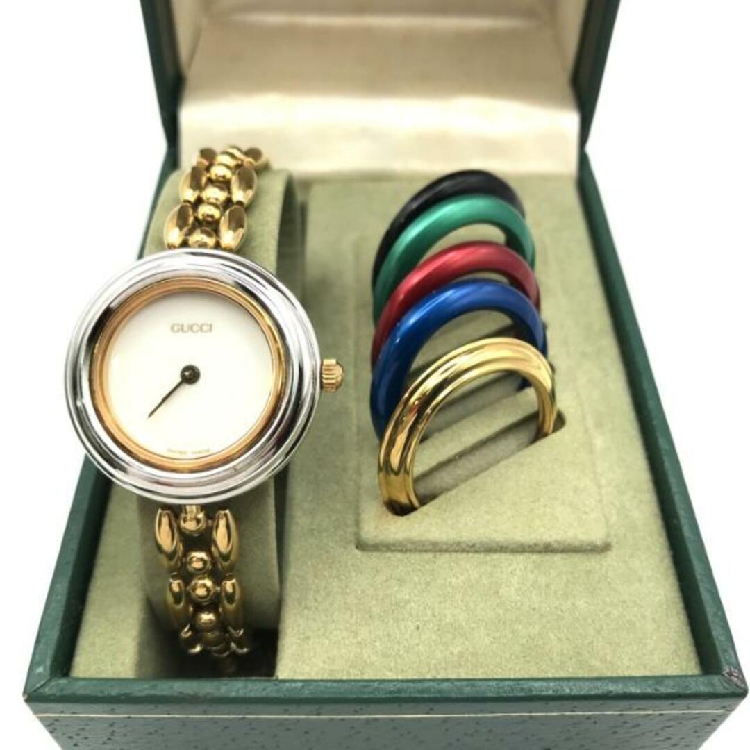 GUCCI - 美品 GUCCI グッチ チェンジベゼル クォーツ 白文字盤