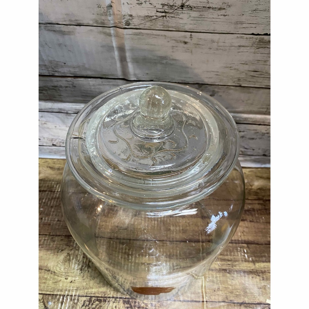 昭和レトロ ガラス瓶 大 アンティーク ガラス容器 戦前 気泡 駄菓子屋