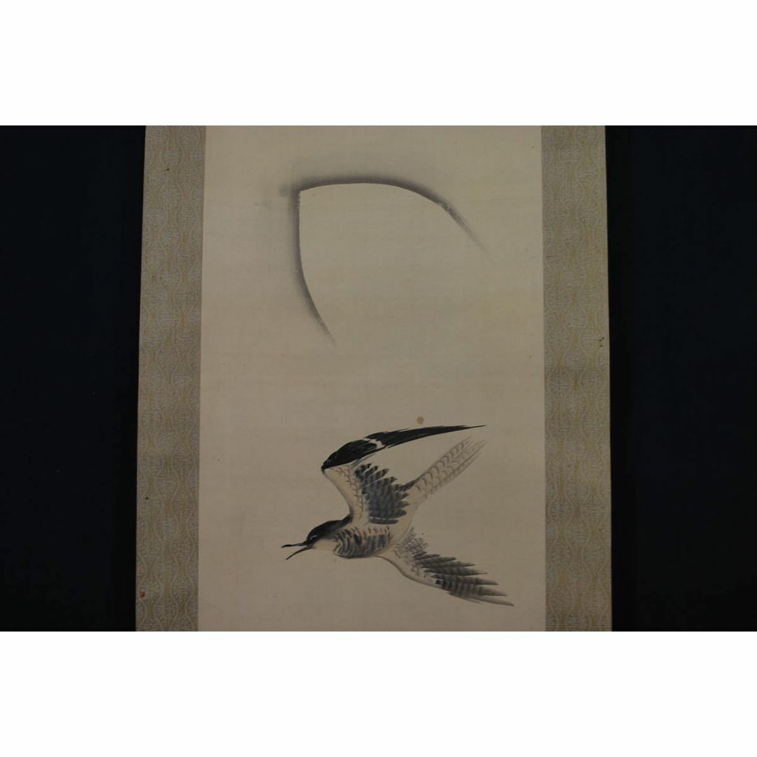 真作/宇田大虚/月にホトトギス図/時鳥/掛軸☆宝船☆T-530の通販 by