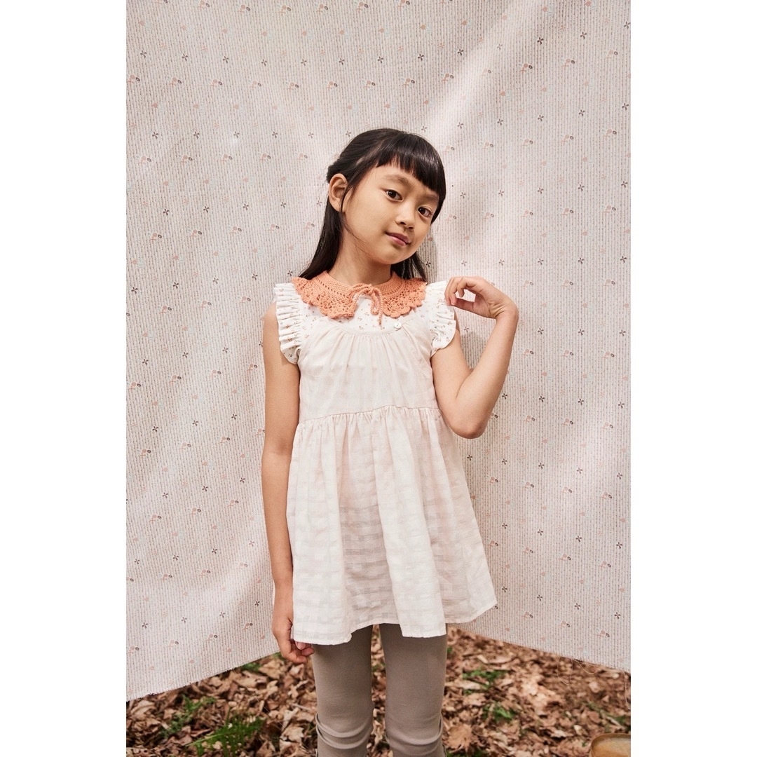新品Soor Ploom Frill Tee 6Y Dove Pointelle 新品Soor Ploom Frill