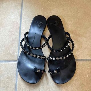 美品ジュゼッペザノッティスワロフスキーブーツサンダル37