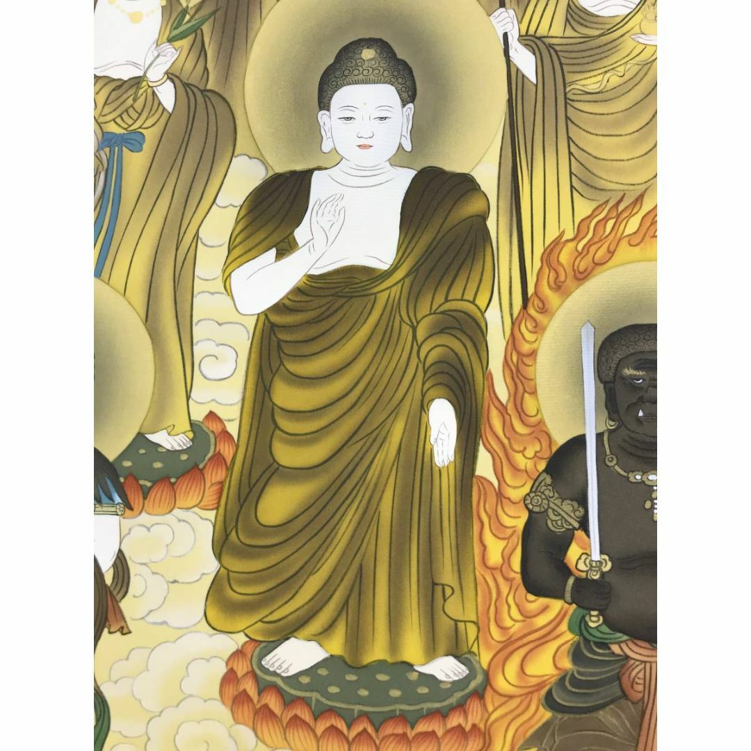 真作】林伯蘭/十三仏図/法事掛/掛軸☆宝船☆AD-455