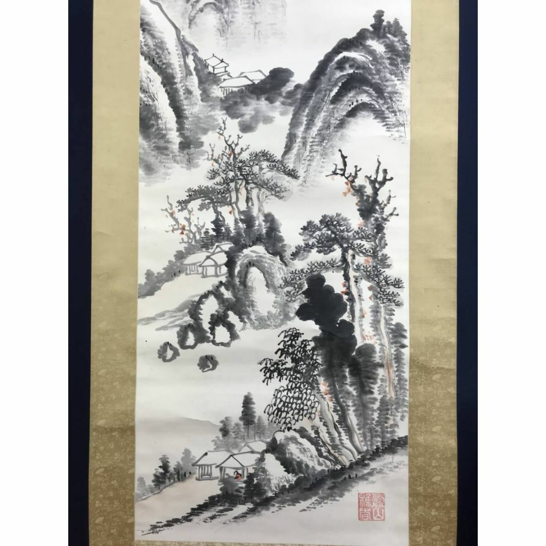 真作】五雲/山水画賛/山水図/掛軸☆宝船☆AD-975の通販 by 掛軸✩宝船