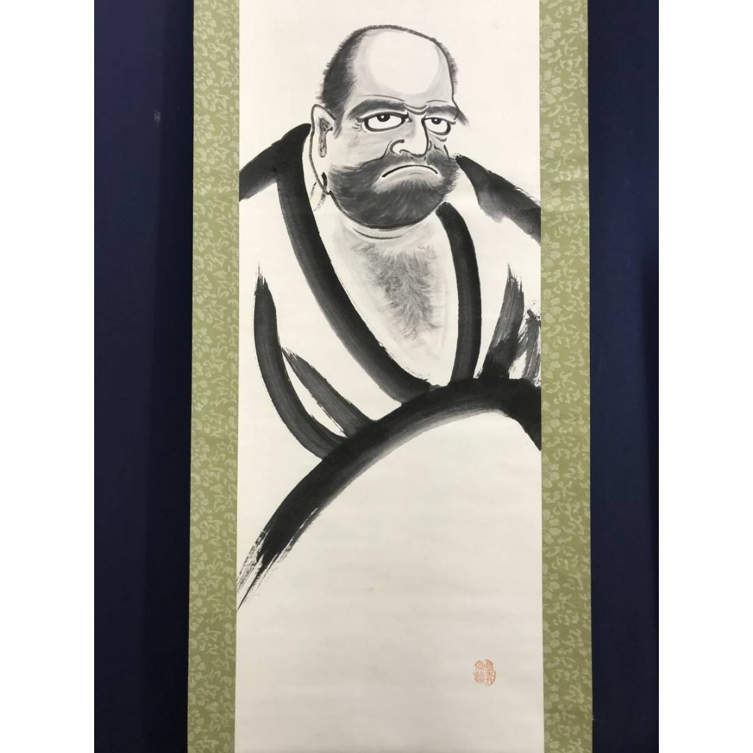 作者不詳/達磨画賛/ダルマ図/掛軸/名家伝来/AB-911 作者不詳/達磨画賛