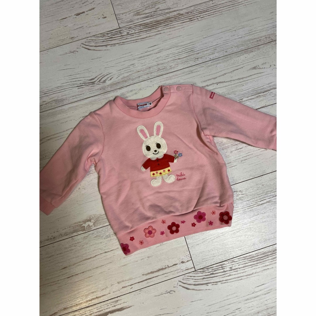 mikihouse - ミキハウス うさぎ花アップリケ付きトレーナー size80