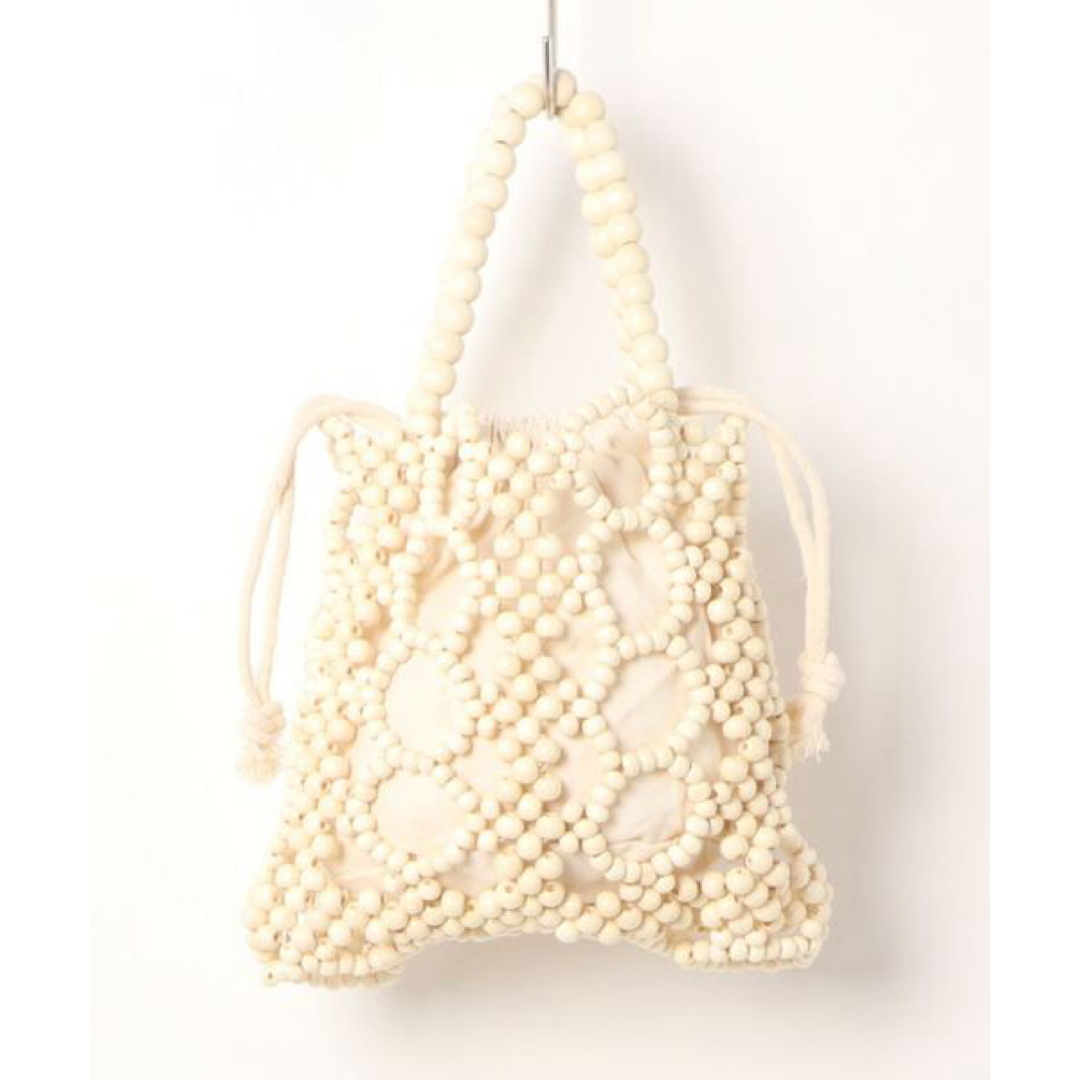 aimoha - aimoha ビーズ編みハンドバッグ ホワイト 美品 韓国 ビーズ