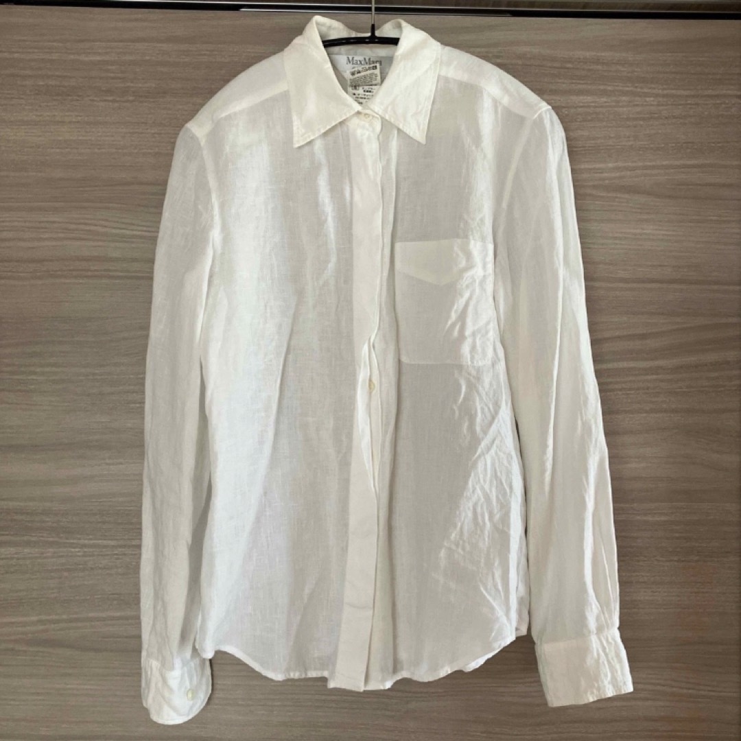 Max Mara - MaxMara puro lino リネン 長袖 シャツ 白の通販 by m ※5