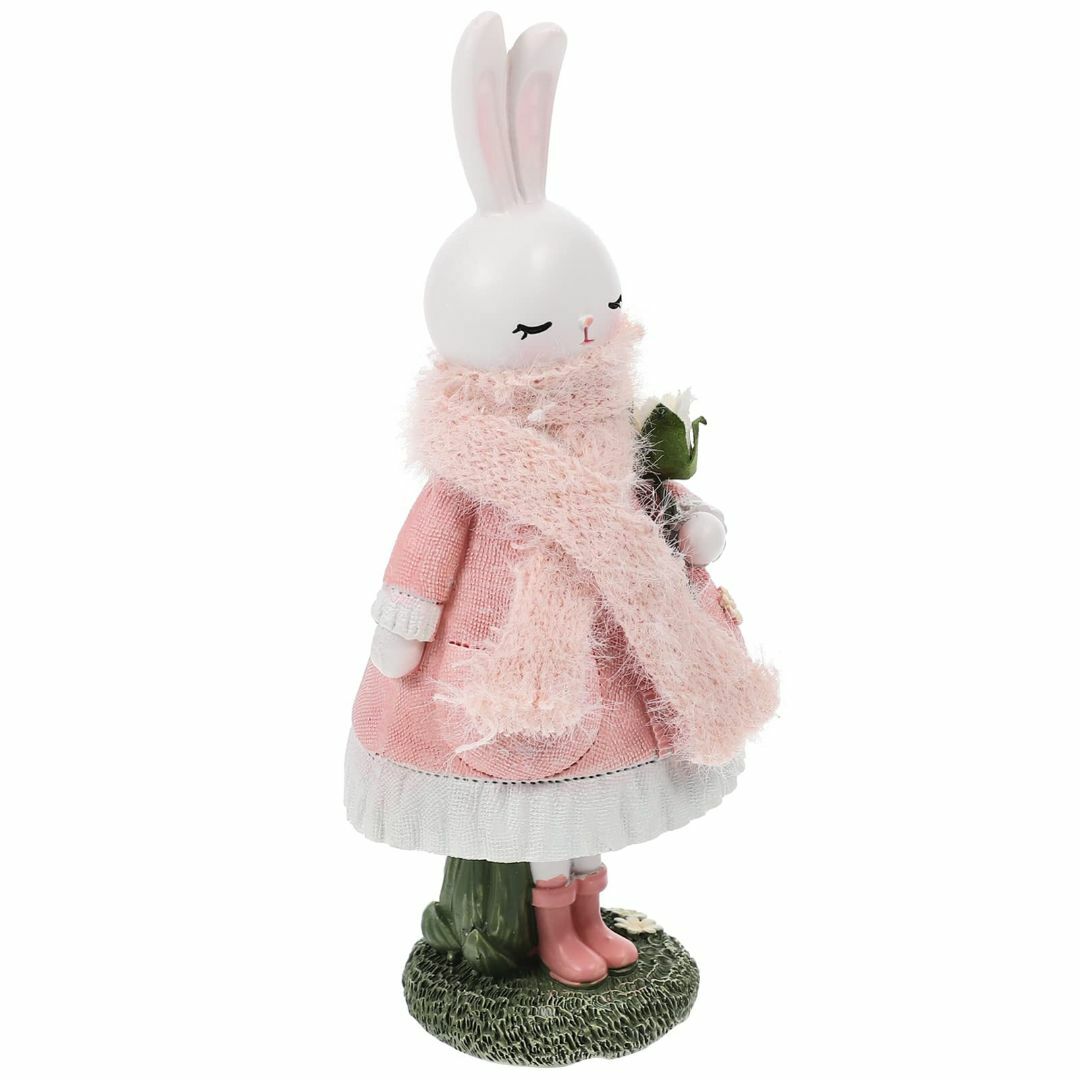 色:ピンク】VORCOOL うさぎ置物 インテリア かわいい 北欧 干支置物 の