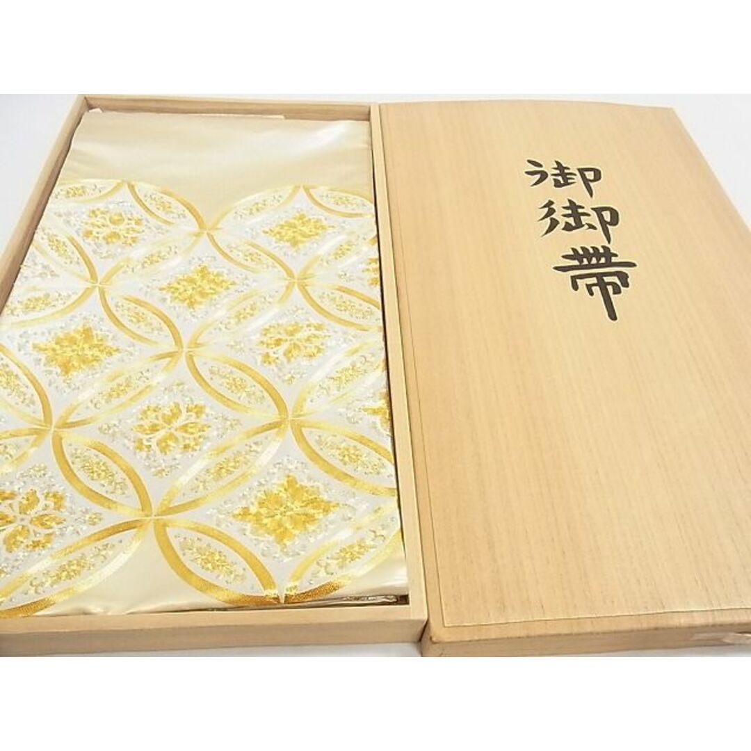 平和屋本店□最高級 太鼓柄袋帯 総駒刺繍 七宝大華文 金銀糸 共箱付き