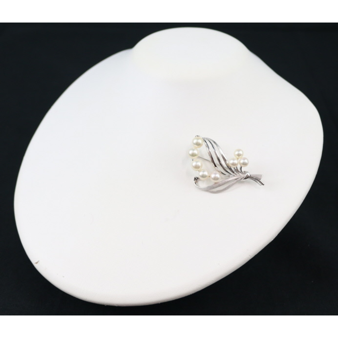 MIKIMOTO - ミキモト ブローチ パール アコヤ真珠 5.5-6.5mm シルバー