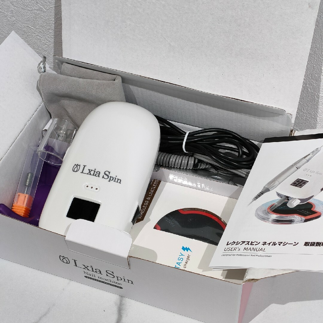 Lxia Spin プロ用ネイルマシン ホワイト プリアンファ プリアンファ