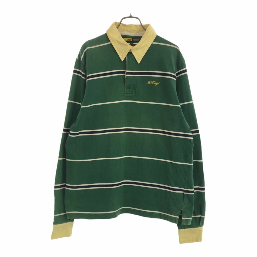 XLARGE - エクストララージ ボーダー 長袖 ボタンダウン ポロシャツ M