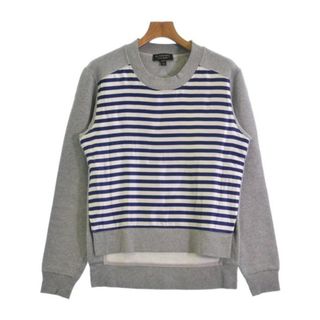 BURBERRY - BURBERRY バーバリー スウェット XS グレーx白x紺 【古着