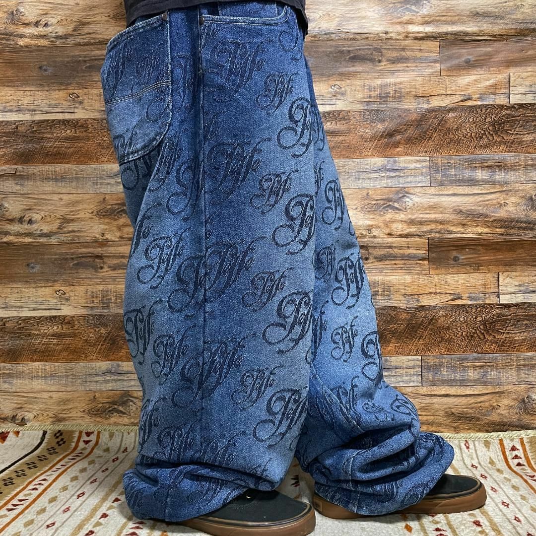 PELLE PELLE - ペレペレ総柄バギーデニムジーンズストリート刺繍y2kb系