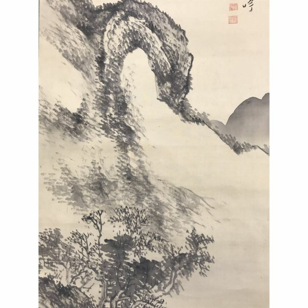 真作/久野柳荘/山水図/掛軸☆宝船☆AD-363の通販 by 掛軸✩宝船✩'s