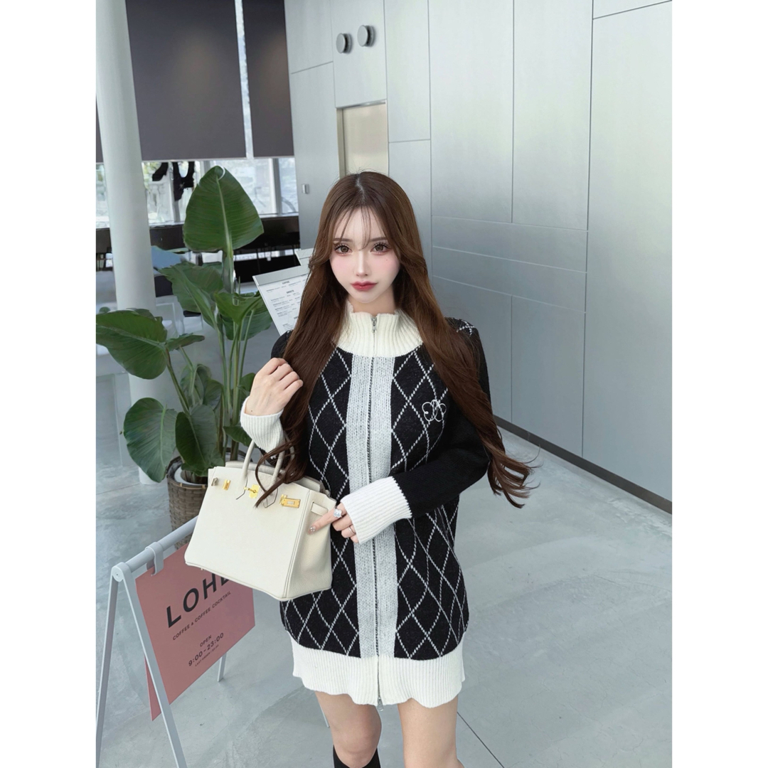 Lumignon diagonal check papillon knit op 【公式通販】