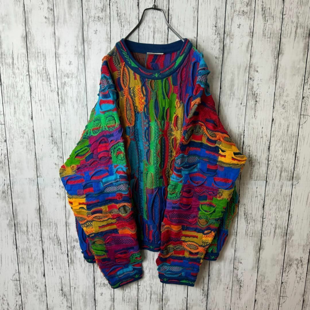 COOGI - 【希少1点物】COOGI クージー 3Dニット セーター L 総柄 緑