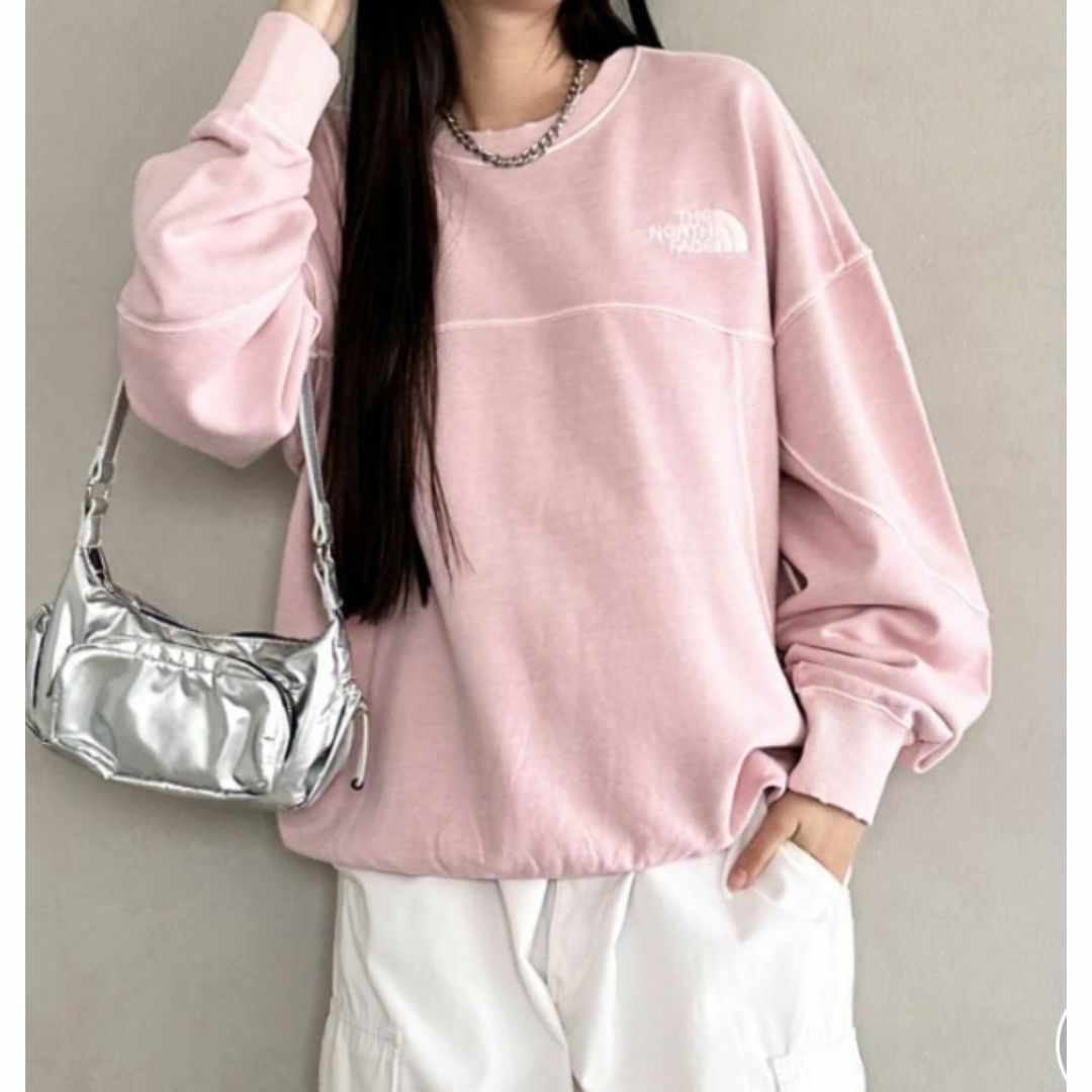 ショート丈⭐️韓国ノースフェイスホワイトレーベル スウェットピンクWM