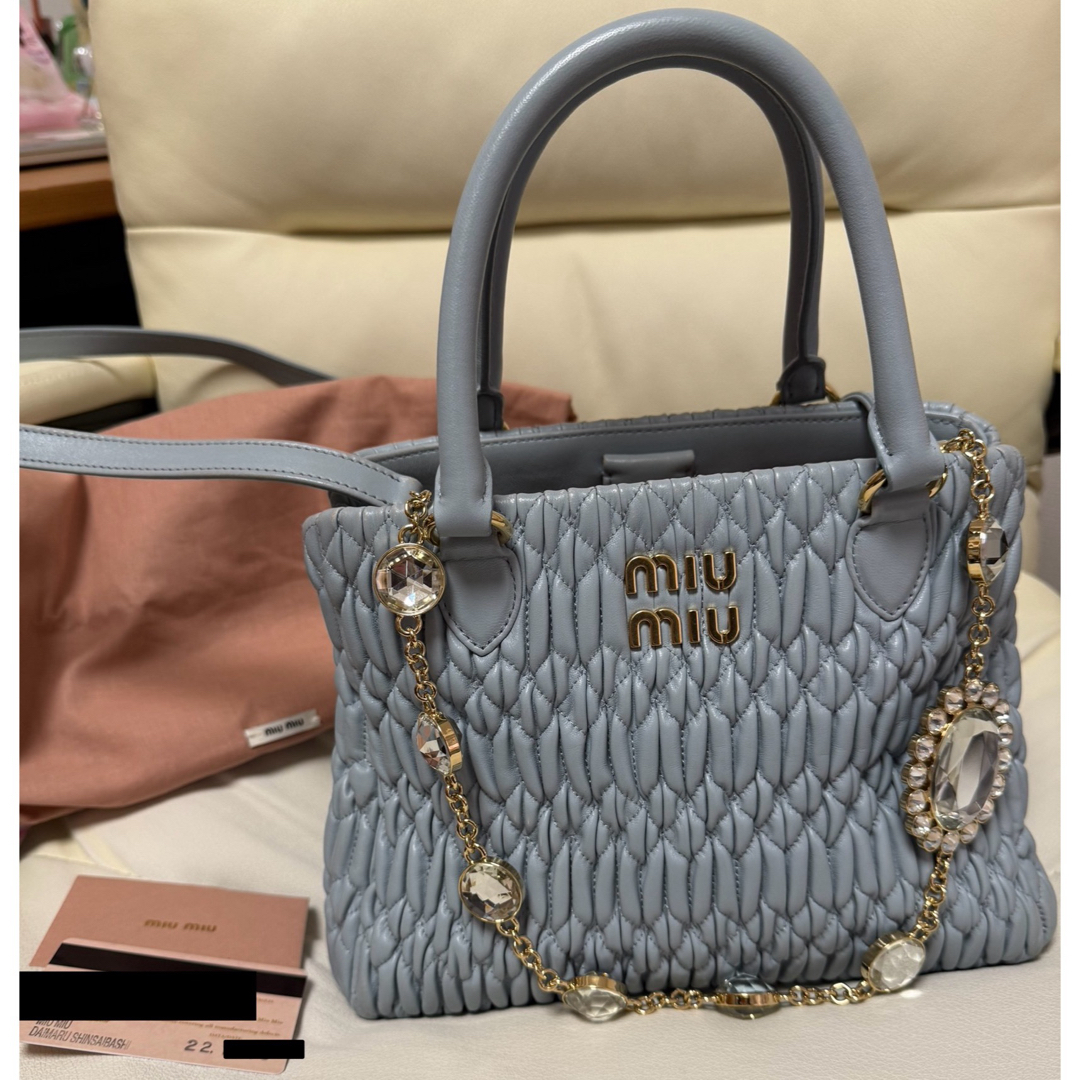 MIU MIU - 正規品 miu miu ナッパ クリスタル ショルダー ハンド