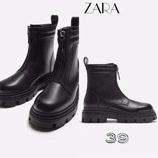 ZARA - ZARA ジッパーチャンキーソールブーツの通販 by Sofiya ｜ザラ