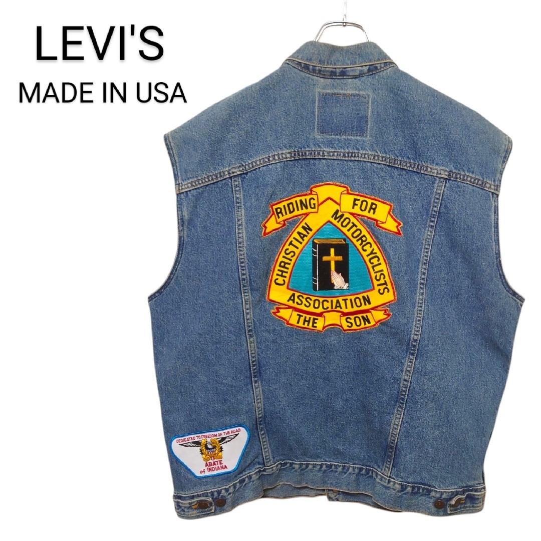 Levi's - 【LEVI'S】USA製 ワッペン刺繍 デニムベスト A-3125の通販 by