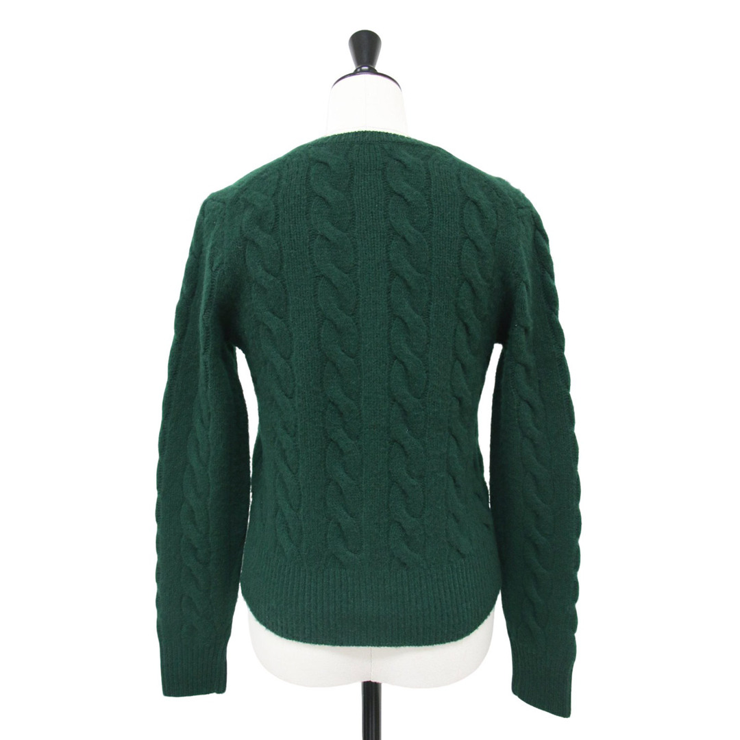 ラルフローレン ケーブルニット ペプラム カーディガン グリーン