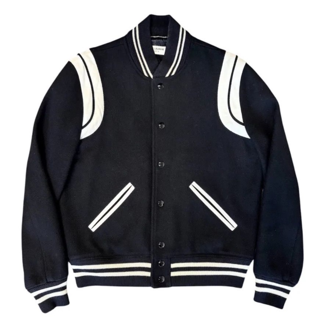 SAINT LAURENT - サンローラン パリ エディ期 ラム レザー 切替 テディ