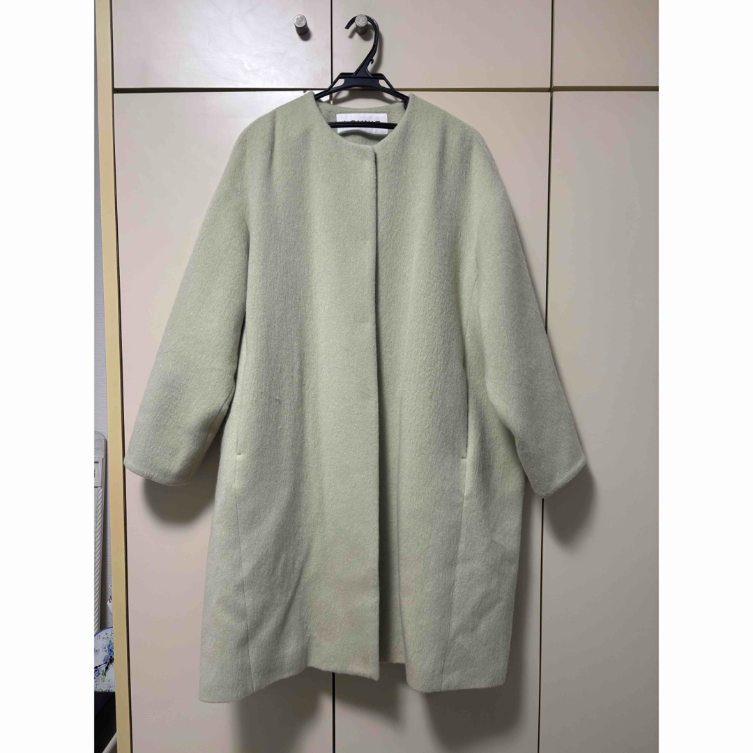 LOUNIE - ルーニィ ウール アルパカ コクーン ノーカラーコート 38 M