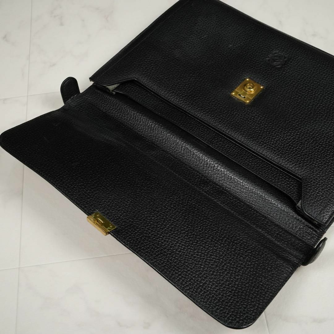 LOEWE ビジネスバッグ ブラック レザー カデナ クロシェット キーx2