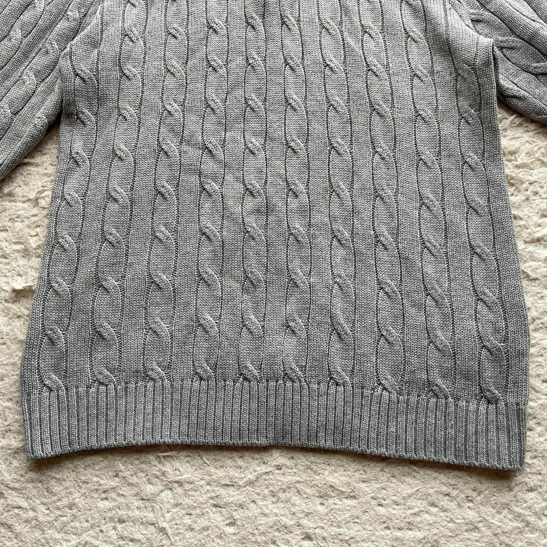 POLO ポロ ラルフローレン ケーブルニット ハーフジップ グレー