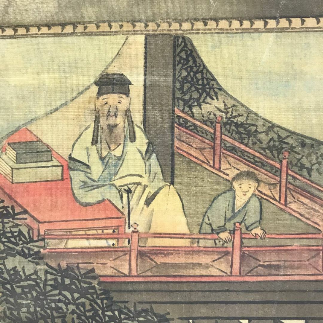 真作/谷文晁/蘭亭曲水図/山水人物図/山水図/掛軸☆宝船☆AH-548の通販