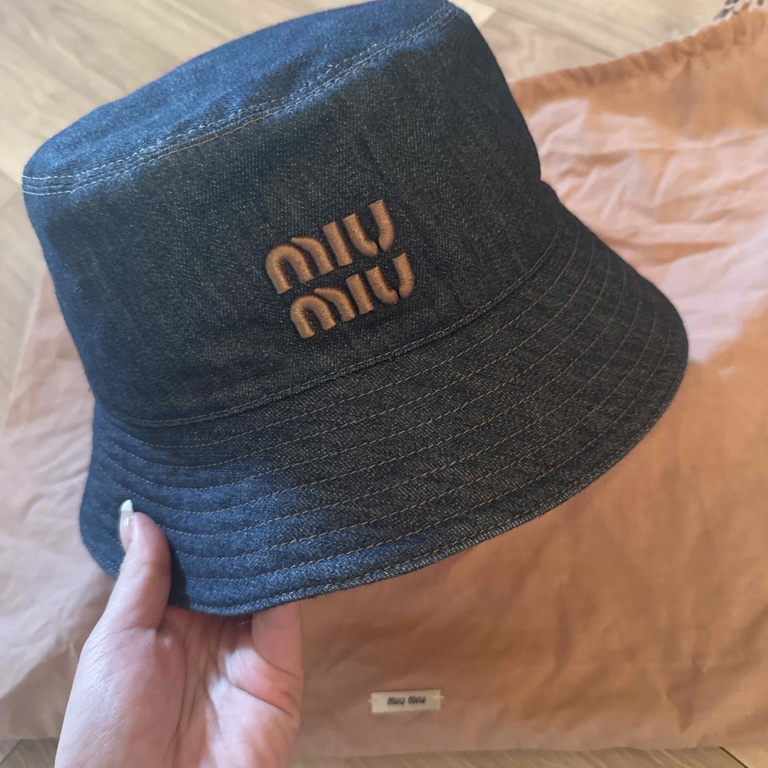 MIU MIU - 値下げ！Miu Miu 23-24ss Denim Bucket Hat ロゴの通販 by