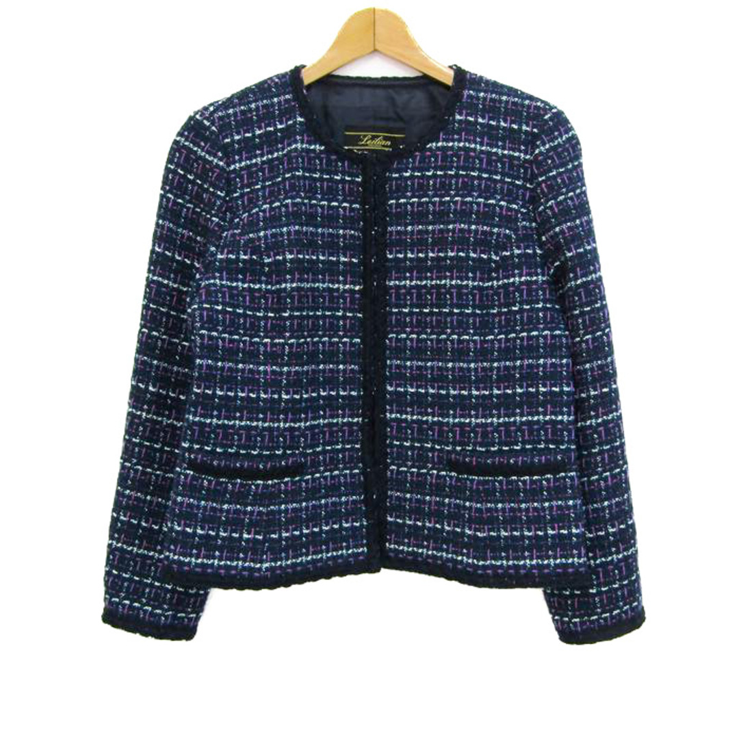 leilian - レリアン ノーカラーツイードジャケット アウター