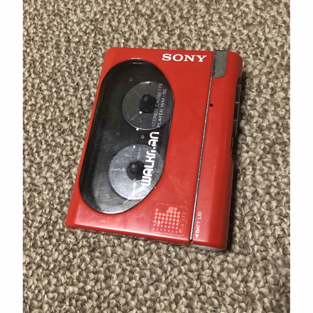 WALKMAN - SONY カセットウォークマン WM-50 赤/レッド ジャンクの通販