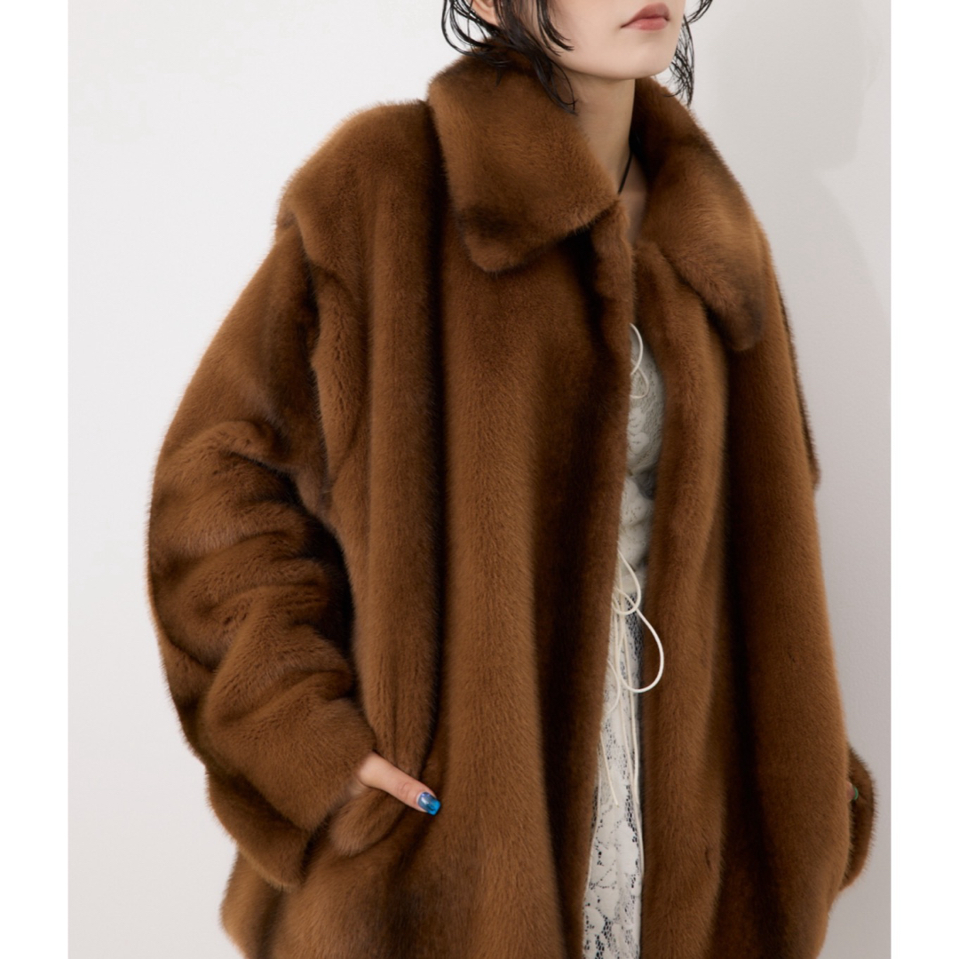 SLY - SLY フェイクファーフロントフックコート ブラウン 新品タグ付き