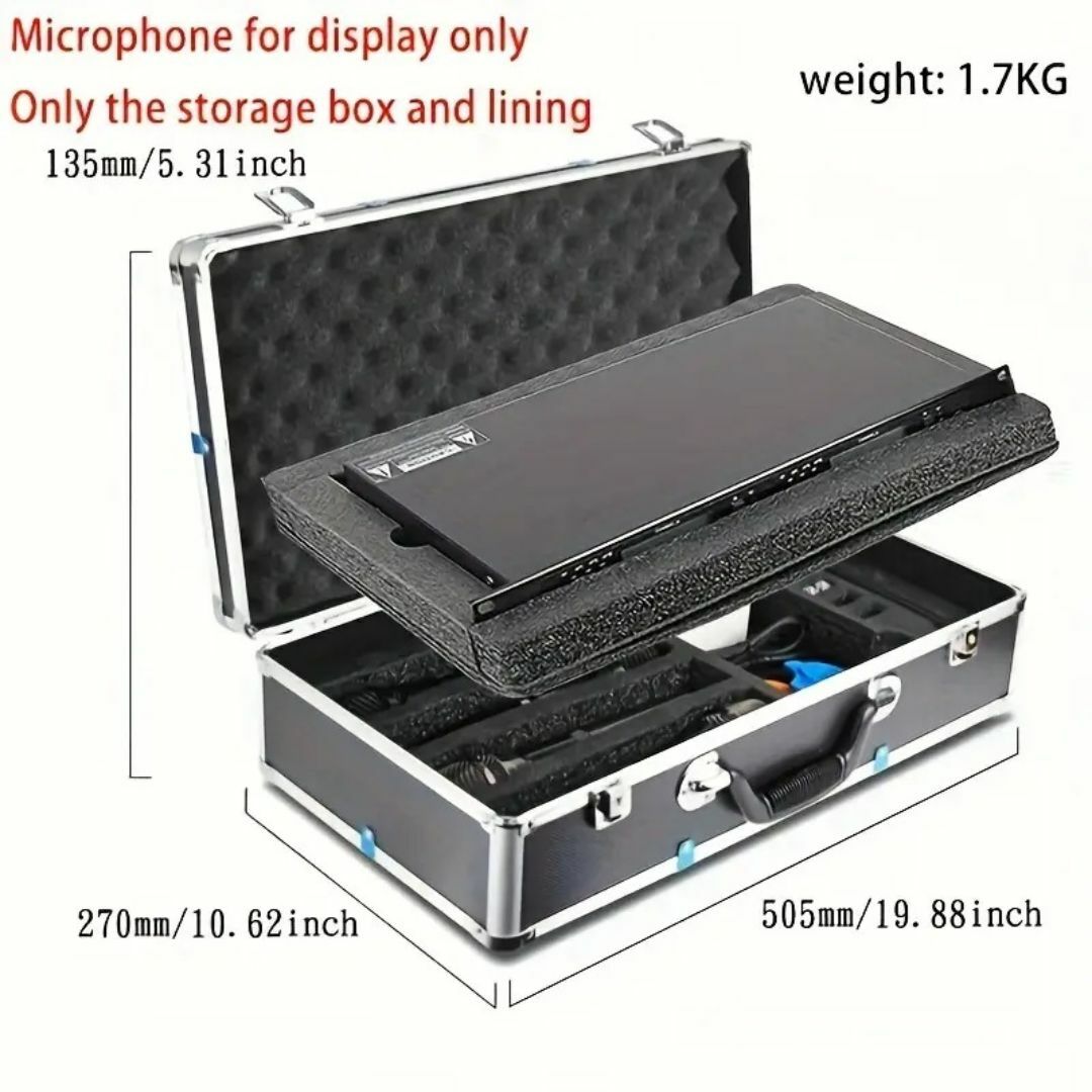 マイクキットやミキサーにアルミアタッシュケース傷防止航空用耐衝撃