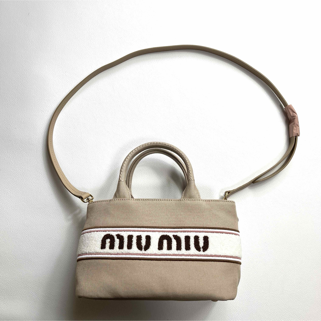 MIU MIU - MIU MIU キャンバス トートバッグ ショルダーバッグ