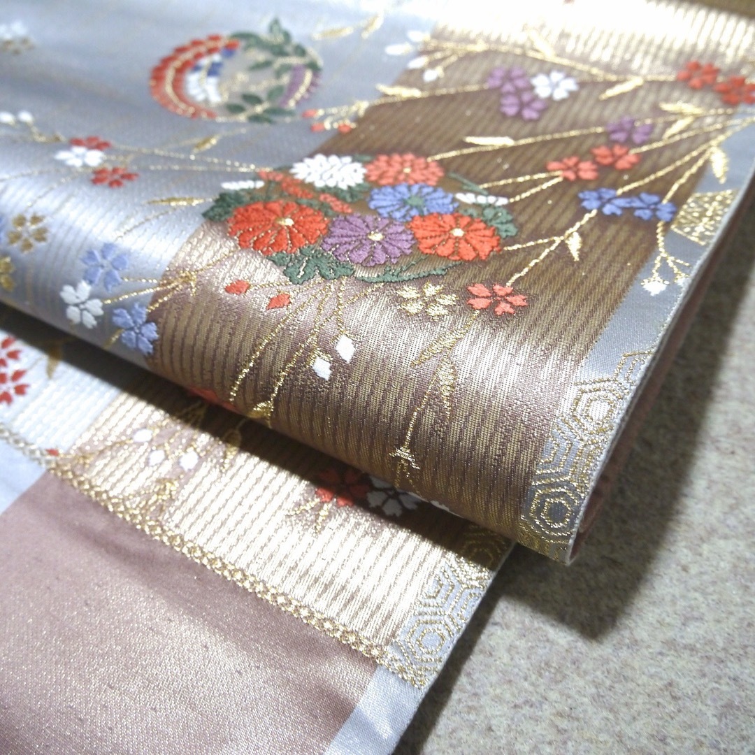 必見！早い者勝ち！！ 正絹 中古 西陣織 仕立て上がり袋帯 ☆776の通販