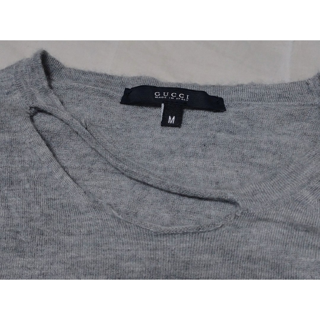 GUCCI - 最高級 グッチ カシミヤ100% デザインニット グレー Mの通販