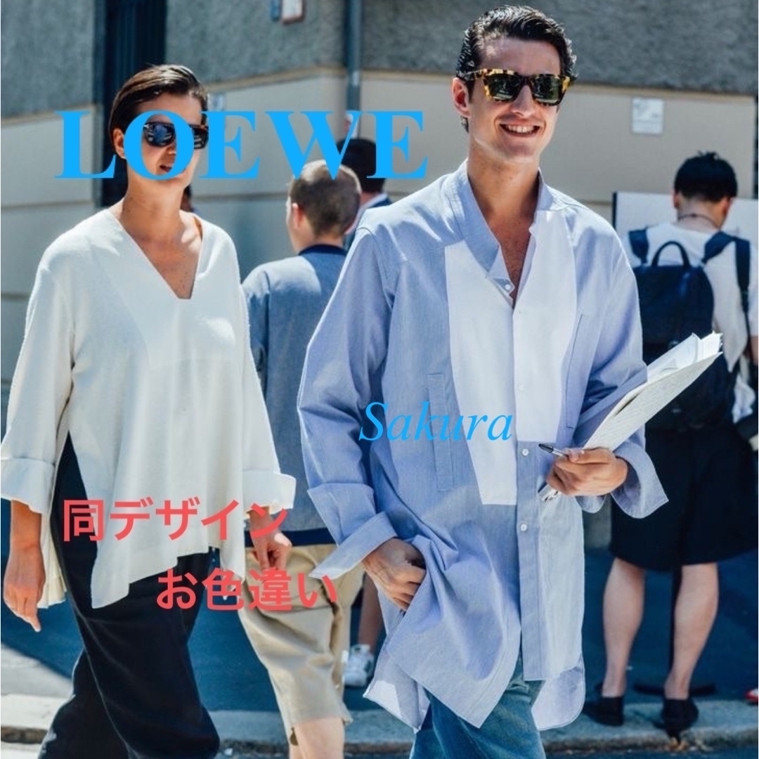 タグ付未使用 ロエベLOEWE ロングアシンメトリーデザインシャツ ユニ