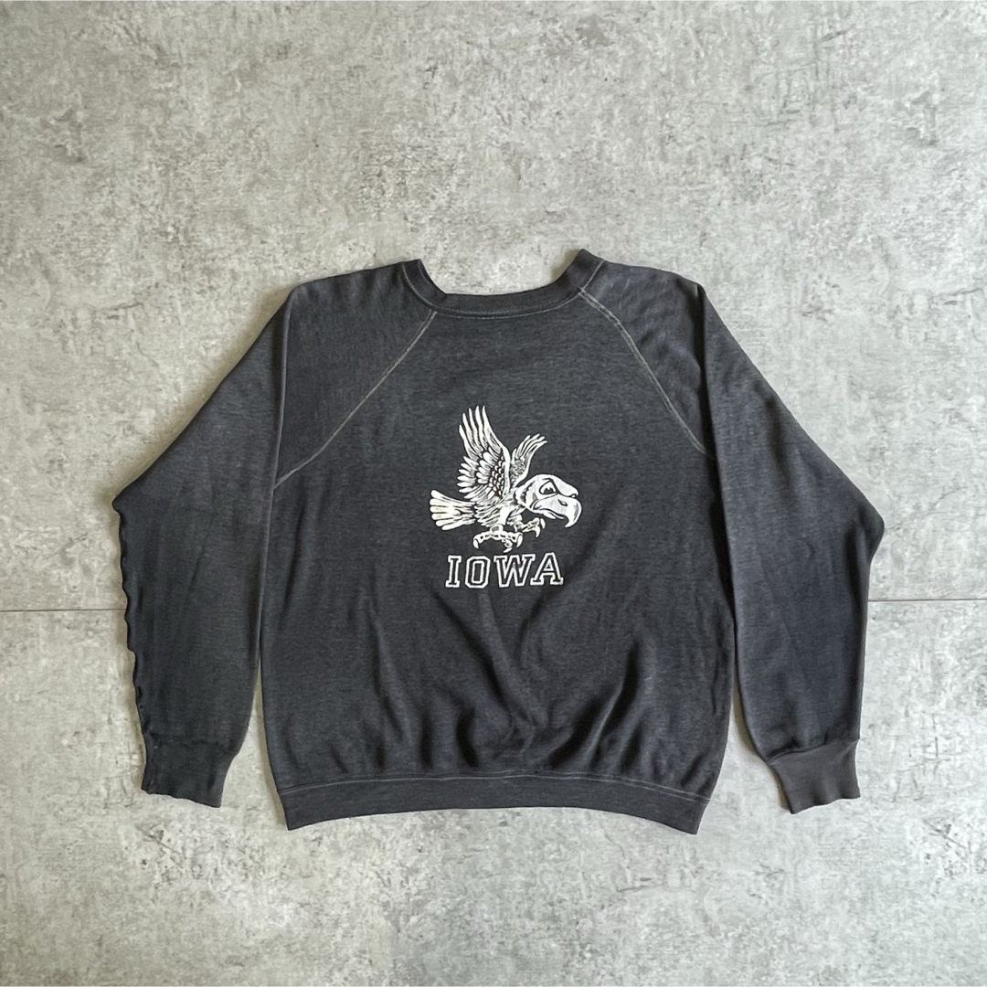 VINTAGE - 60s 70s カラーフロッキー スウェット 黒 墨黒 メンズ M