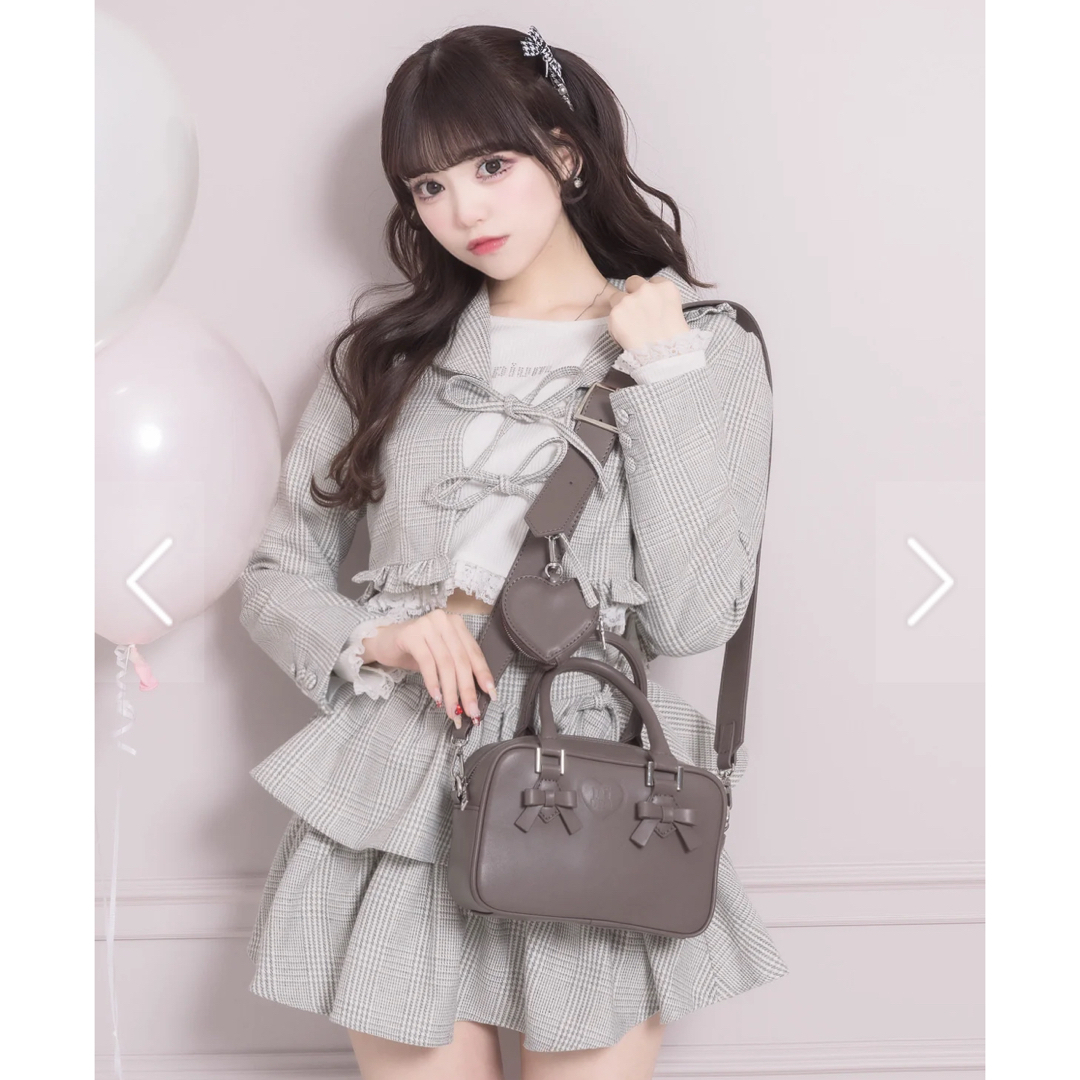 pium ハートポーチ付きミニリボンボストンバッグの通販 by 🍓🍓🍓｜ラクマ